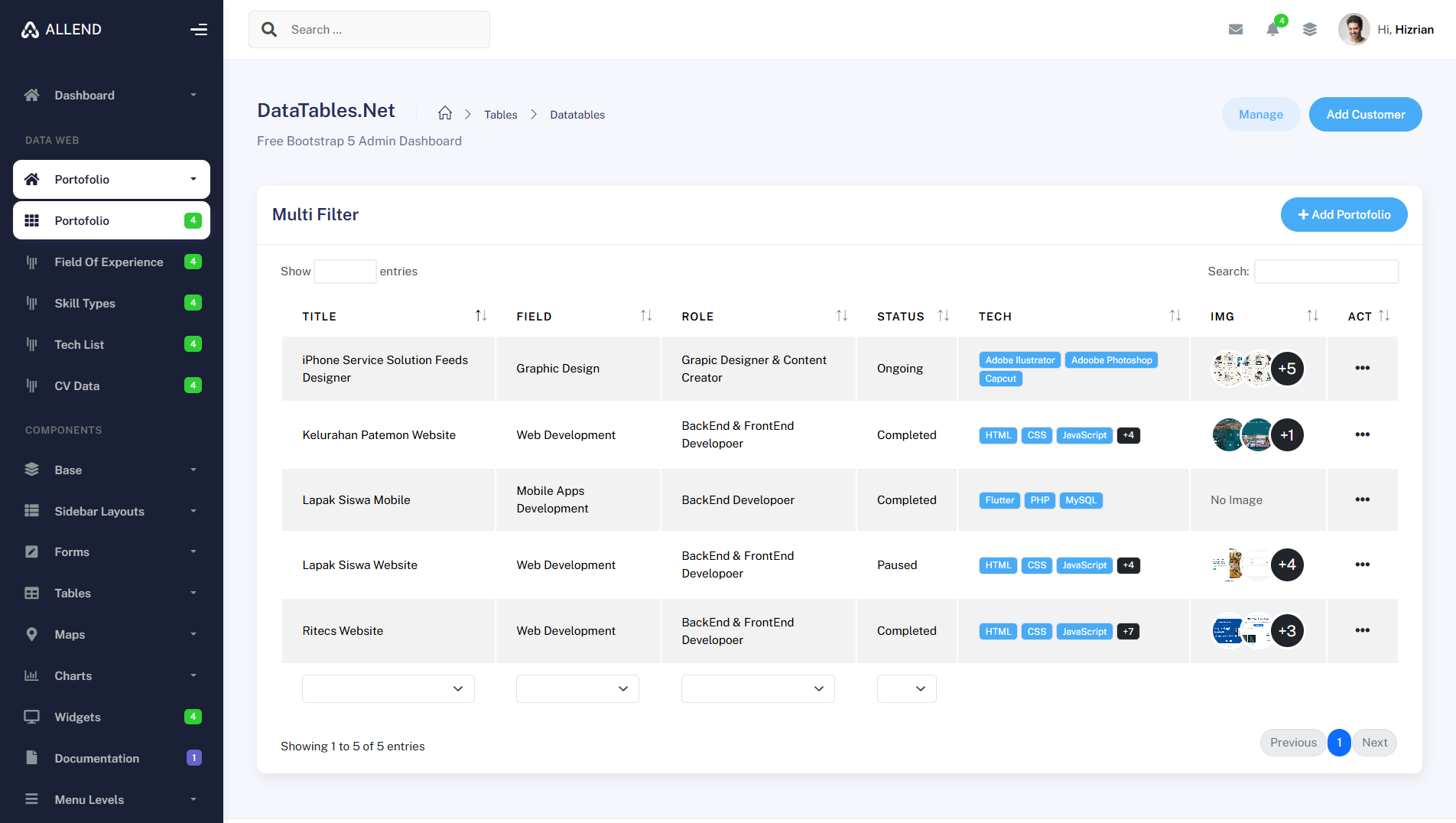 ALLEND Portofolio Website